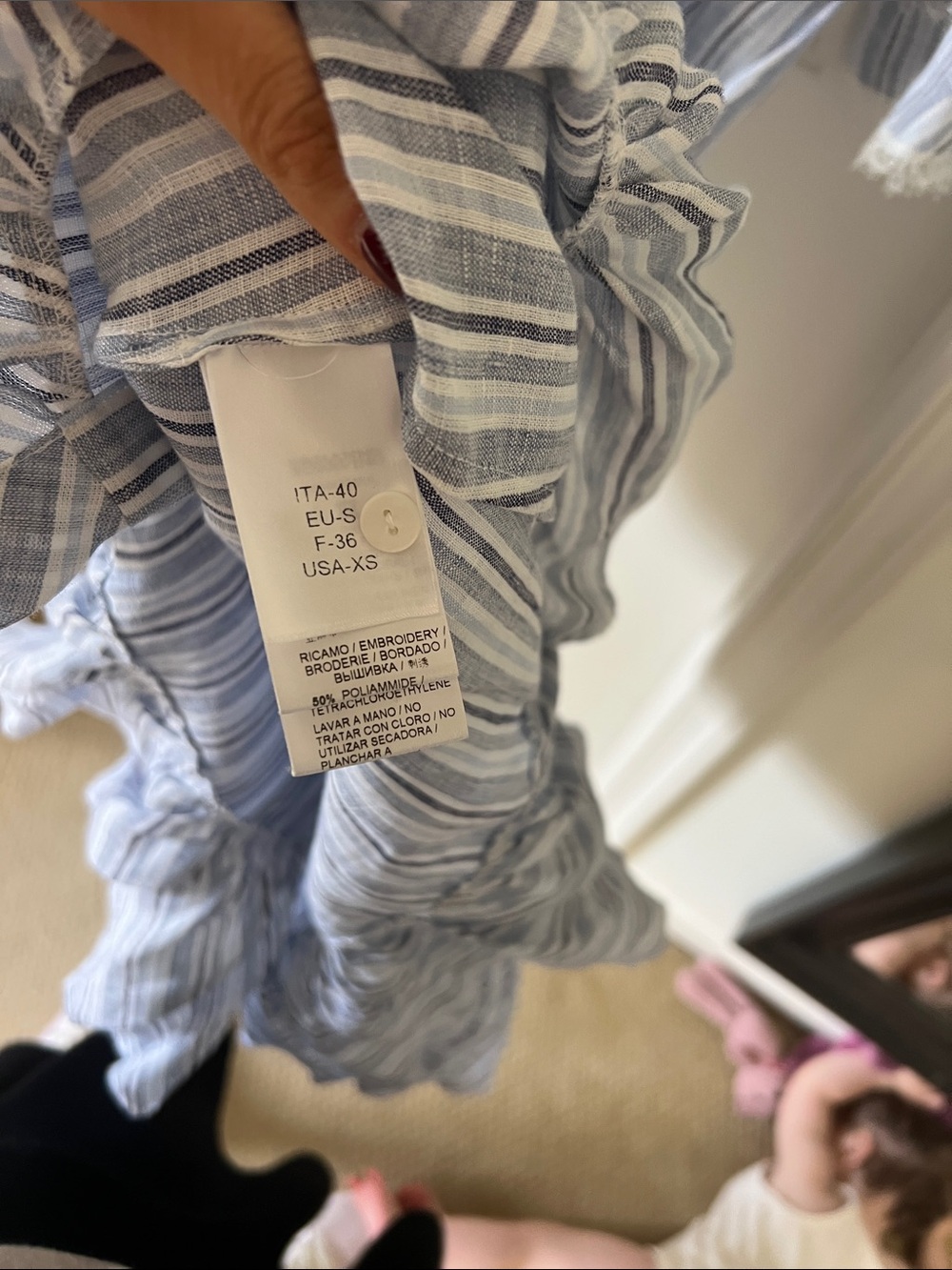 Ermanno Scervino Light Blue Striped Ruffle Maxi Dress - Picture 8 of 10